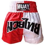 Muay Thai Short geblokt - rood/wit