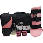 Ronin Dames Kickboks Set Compleet - zwart/roze