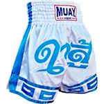 Muay Thai Short Fighters Heart - wit/blauw