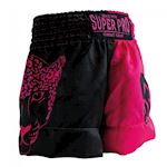 Super Pro Thaishort Kids Leopard - zwart/roze